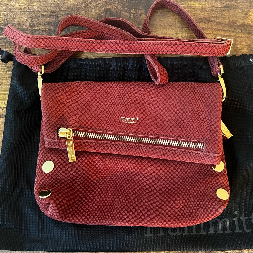 Hammitt VIP Small Henna Snake Convertible Crossbody Clutch